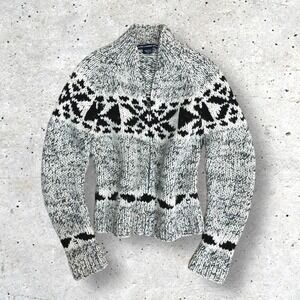 VTG Ralph Lauren Sport Fair Isle Knit Zip Up Cardigan Sweater Women's S
